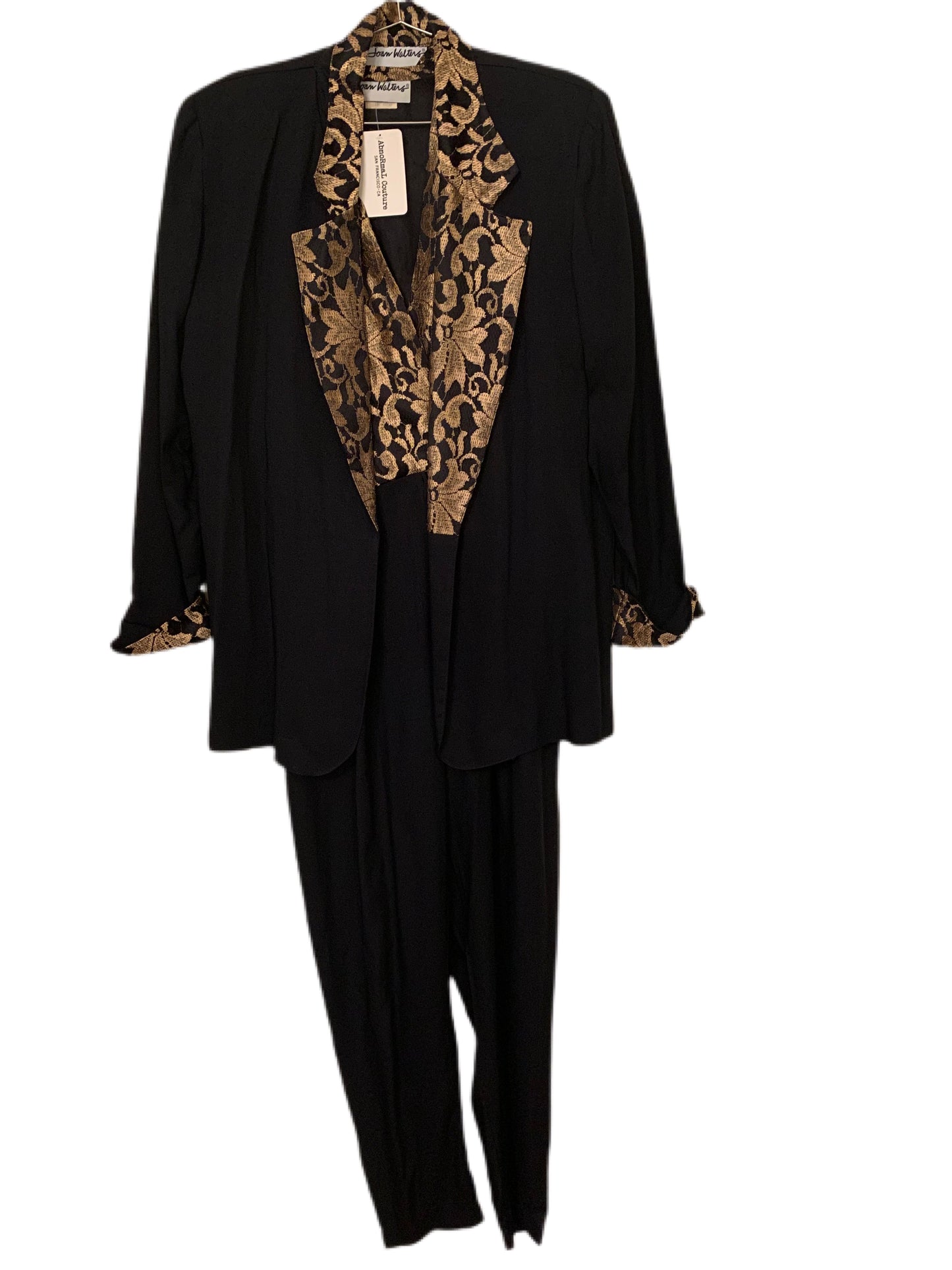 80's Black and Gold Jumpsuit + Blazer