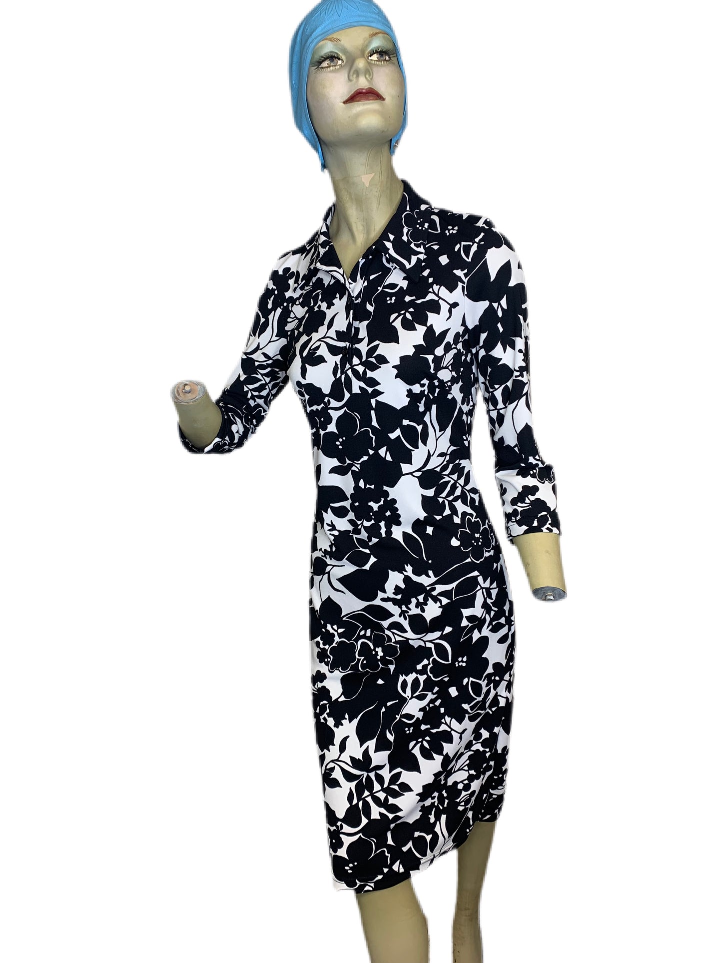 Black and White Tropical Dress