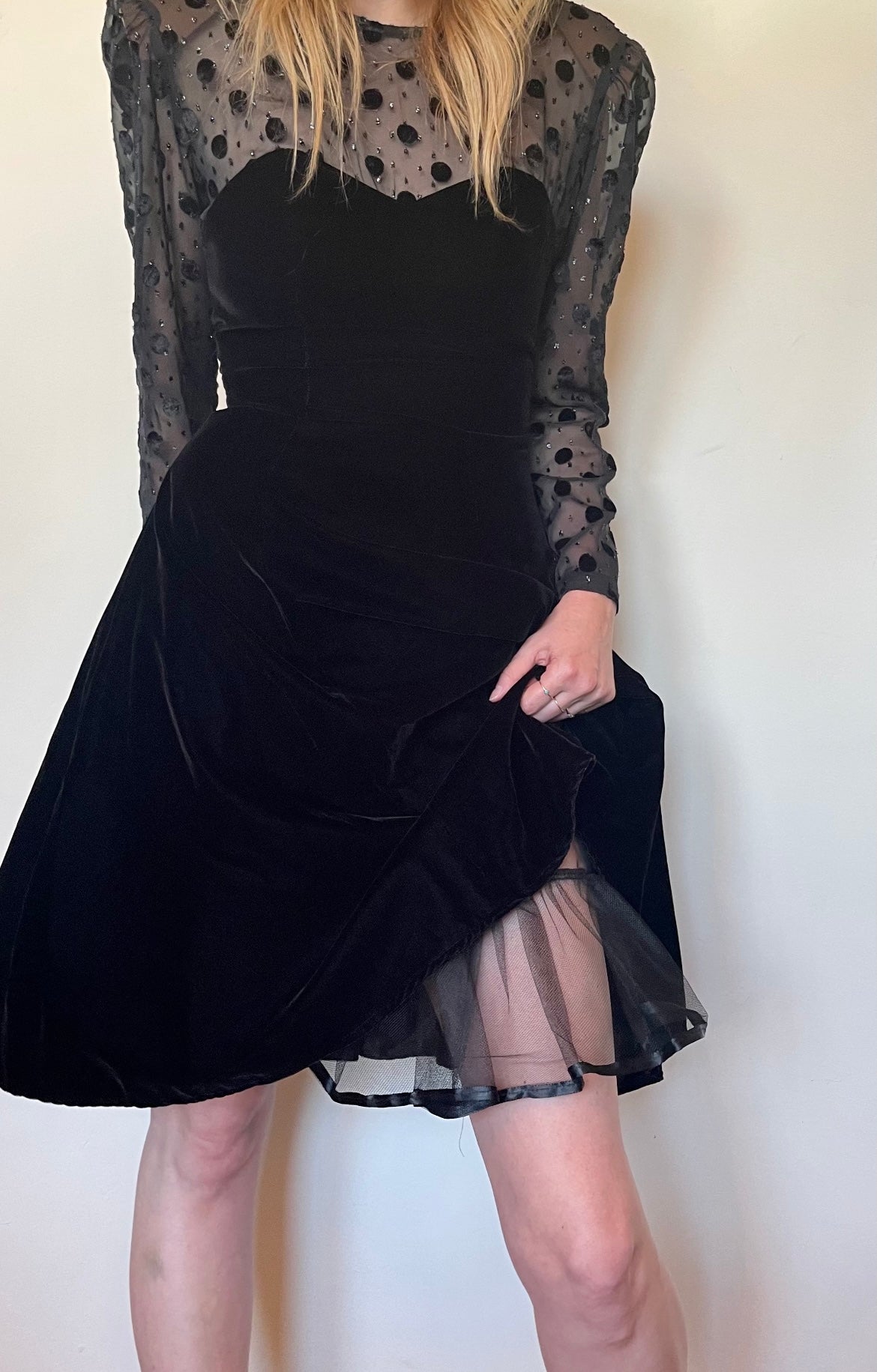 chinese dress ladies 1940s V-Neck Solid A-line Velvet Dress