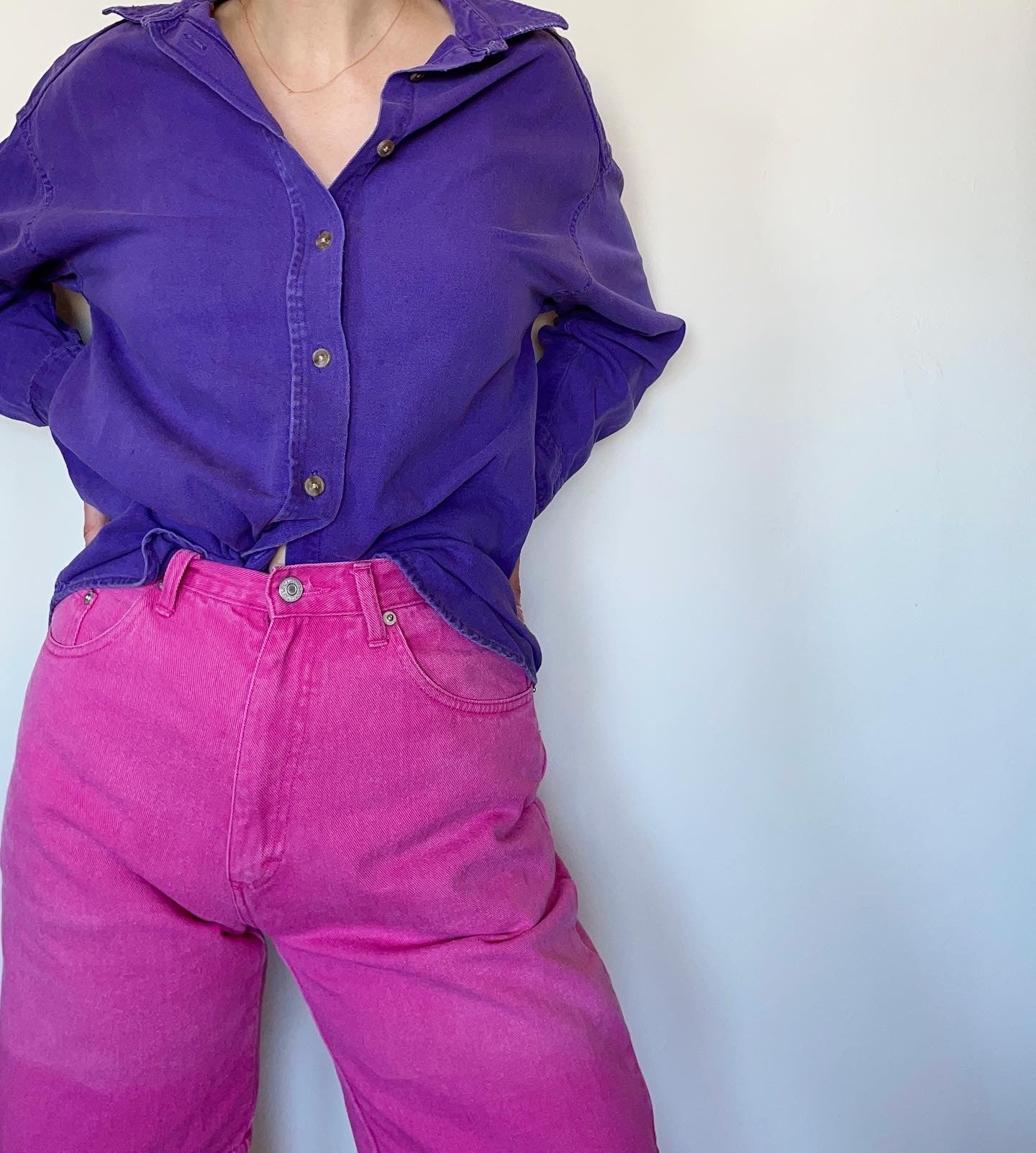 Thrashed Purple Denim Shirt
