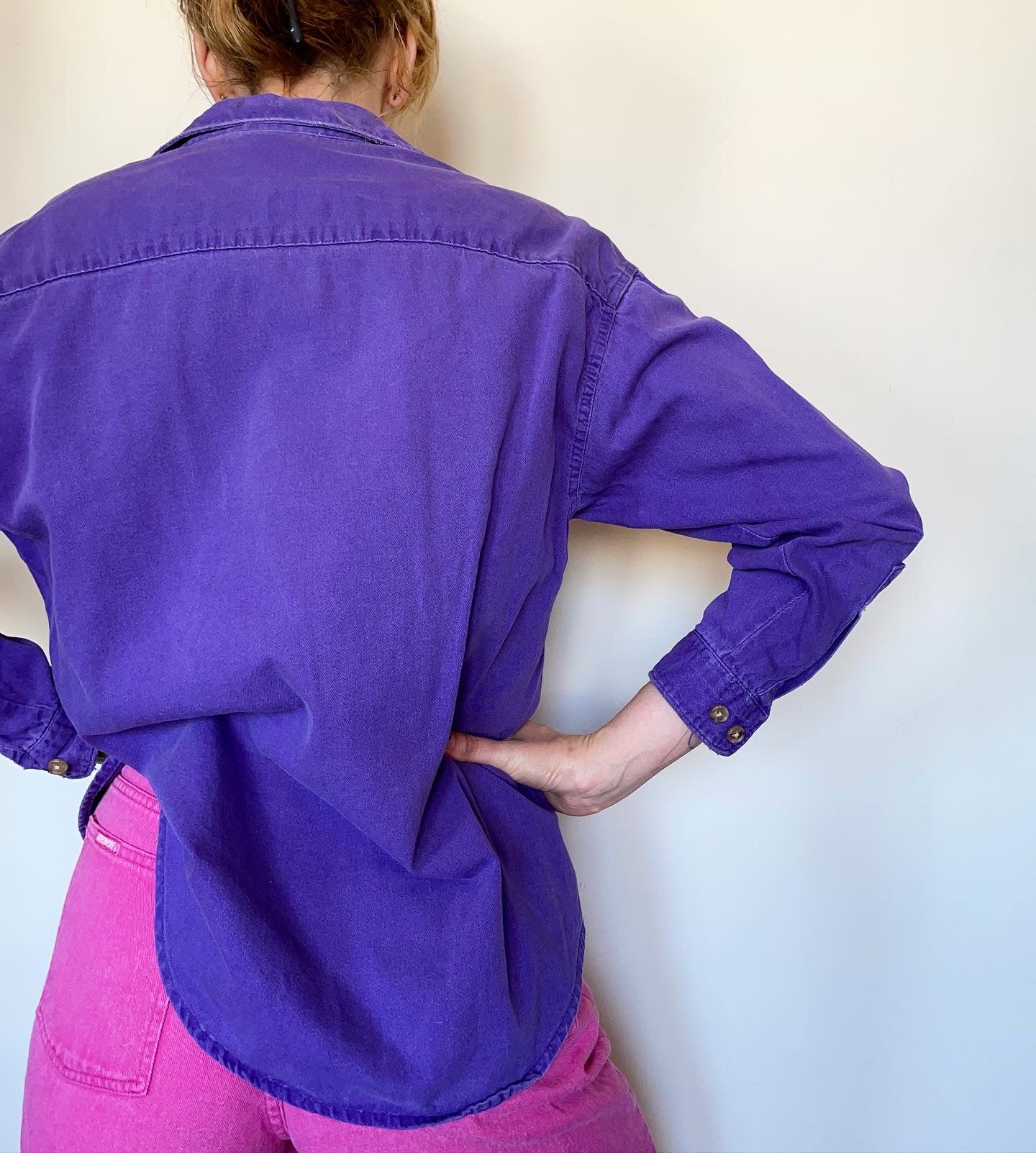 Thrashed Purple Denim Shirt