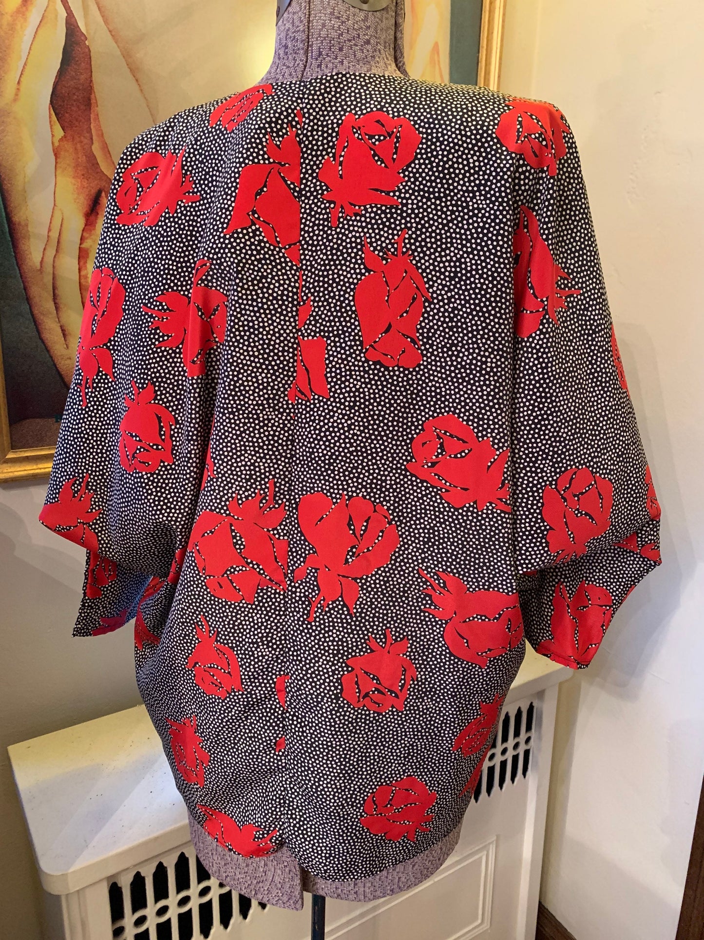 Vintage 1980's Batwing Floral Blouse