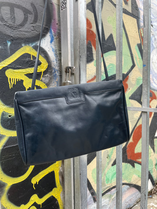 Vintage Anne Klein x Saks Blue Leather Bag