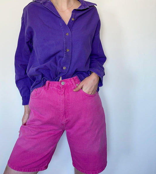 Thrashed Purple Denim Shirt